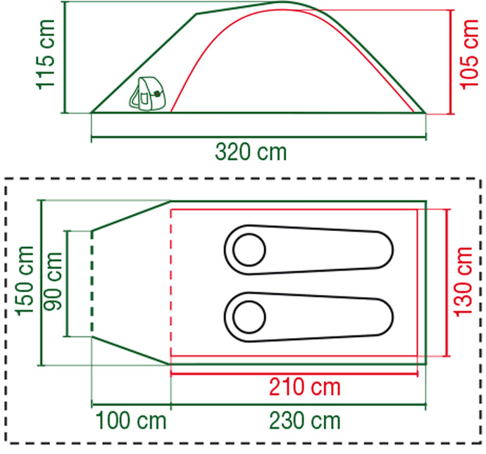 Šator za dve osobe Coleman Monviso 2 2000014589 - dodatni pogled