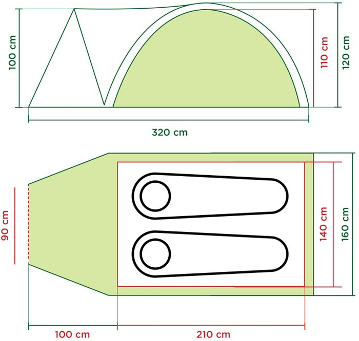 Šator za dve osobe Coleman Darwin 2+ 2000012148 - dodatni pogled
