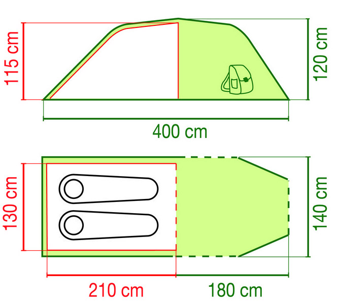 Šator za dve osobe Coleman Coastline 2+ 205110 - dodatni pogled