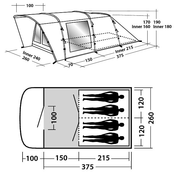 Šator za četiri osobe Easy Camp Boston 400 120156 - dodatni pogled