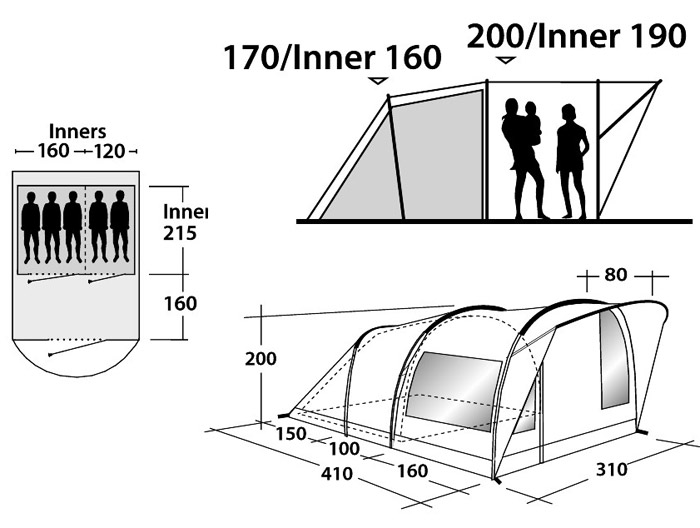 Šator za pet osoba Outwell Rockwell 5 110640 - dodatni pogled