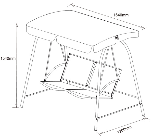 Baštenska ljuljaška sa tendom Rondo - dodatni pogled