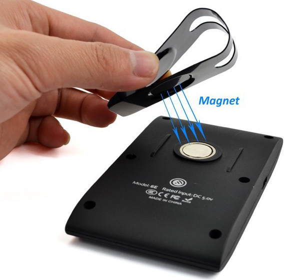 Bluetooth bežični handsfree set za automobil 6E Crni - dodatni pogled