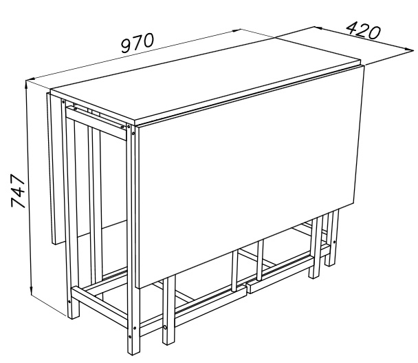 Sklopivi trpezarijski sto Bondo bukva - dodatni pogled