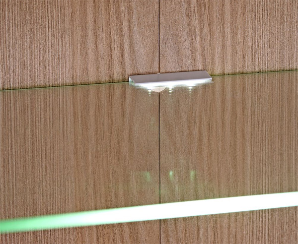 Vitrina Typhoon High hrast/bela sa LED svetlom - dodatni pogled