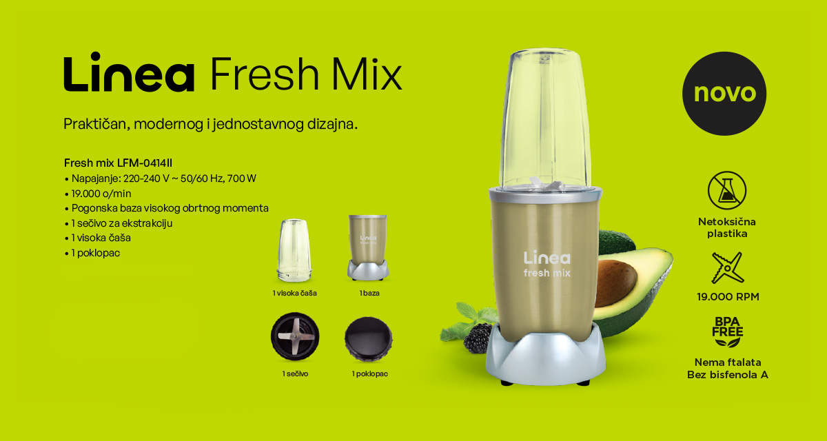 Blender Linea Fresh Mix LFM-0414II 700W 4 dodatka - dodatni pogled