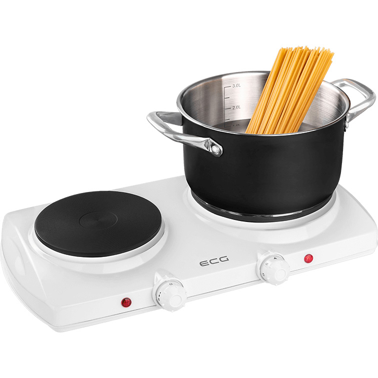 Električni šporet sa dve ringle ECG EV 2512 White - dodatni pogled