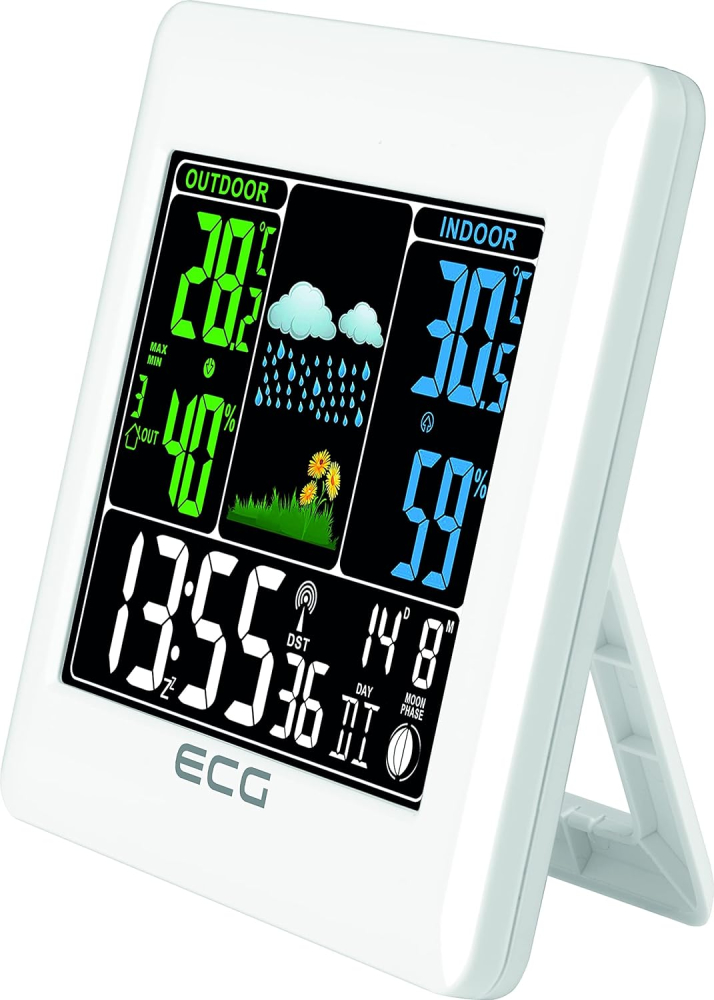 Digitalni stoni sat sa kućnom meteo stanicom ECG MS 300 White - dodatni pogled