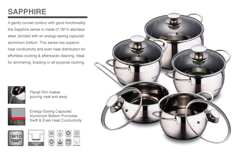 Bergner Set posuđa 9 delova Sapphire  BG-6283 - dodatni pogled