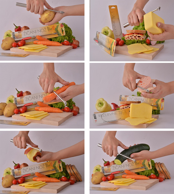 Žičani kuhinjski nož sa rezervnim žicama - dodatni pogled