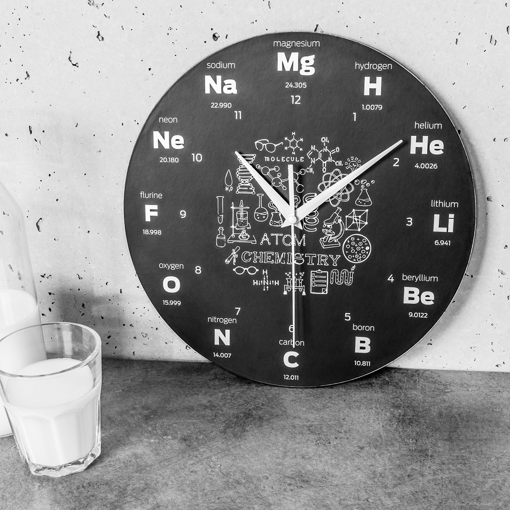 Zidni sat sa hemijskim elementima - dodatni pogled