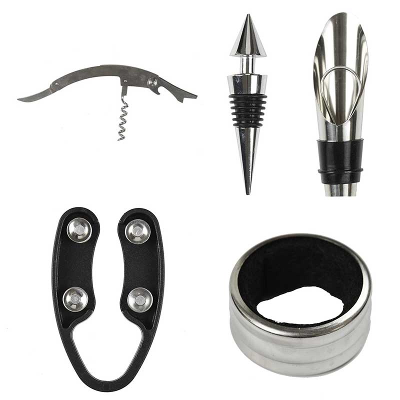 Set alata za otvaranje vina u poklon flaši 5 delova - dodatni pogled