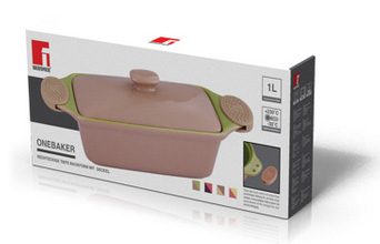Bergner Keramički pekač 1l Onebaker brown/green BG-13861-BG - dodatni pogled