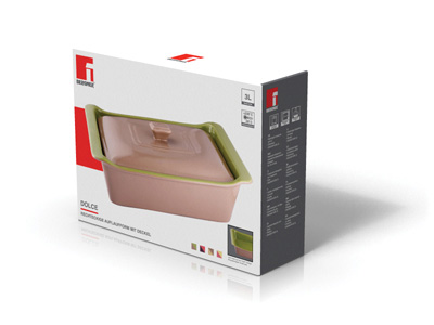 Bergner Posuda za pečenje od keramičkog granita 3l Dolce cream/brown BG-1802039-CB - dodatni pogled