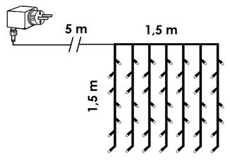 Novogodišnja LED Svetleća Zavesa Za Spoljnu i Unutrašnju Upotrebu 1.5 x 1.5 m - dodatni pogled