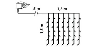 Novogodišnje Lampice LED Mreža Za Spoljnu ili Unutrašnju Upotrebu 1.5 x 1.5 m KDL 142 - dodatni pogled