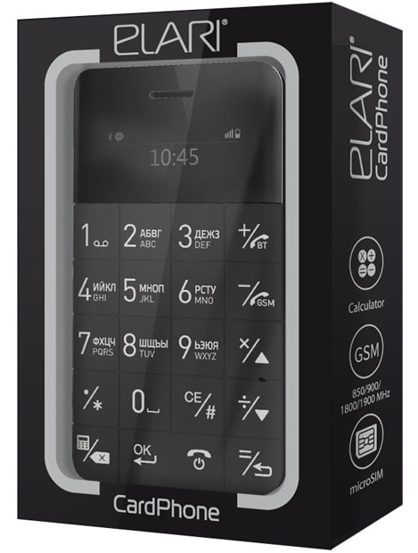 Elari CardPhone Mobilni telefon veličine kreditne kartice crni ELCPBLK - dodatni pogled