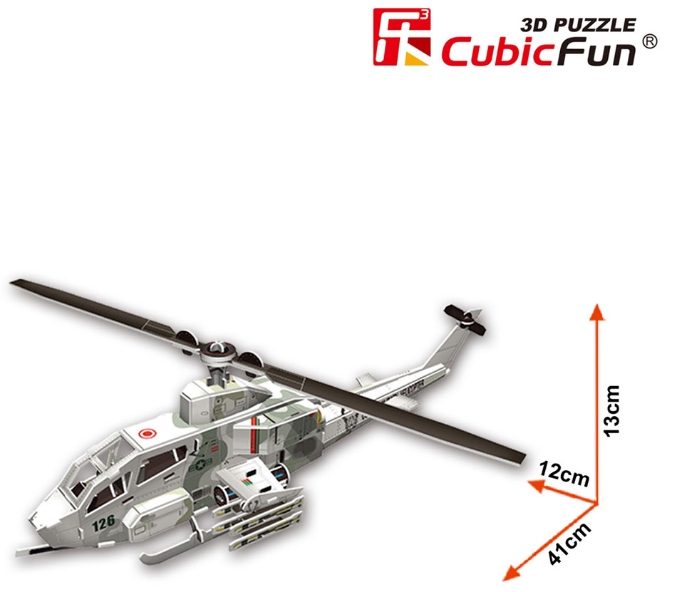 Ah-1 Huey Cobra Vojni Helikopter Maketa 3D Puzzle Cubic Fun 58100 - dodatni pogled