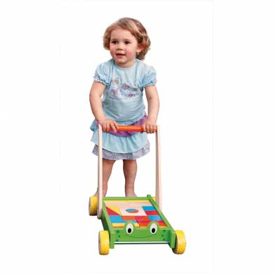 WoodyLand - Drvene kocke u kolicima Žabica 90903 - dodatni pogled