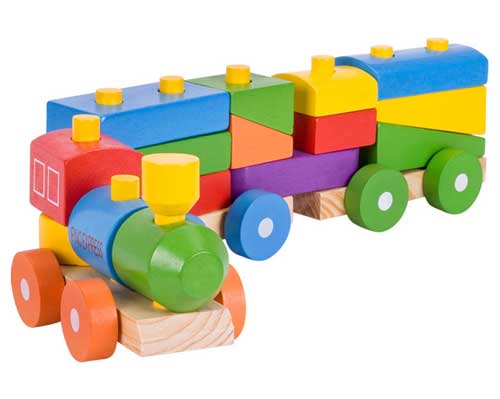 Vozić od drvenih kockica Pino Toys express 7265-1 - dodatni pogled