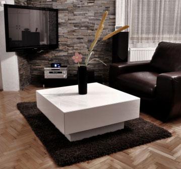 Klub Sto Maxx 80 x 80 x 35 cm Sa Jednom Fiokom White - dodatni pogled