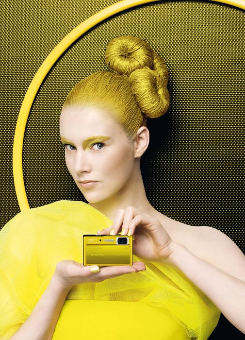 Olympus μ 1040 - digitalni fotoaparat - 10 MP Yellow - dodatni pogled