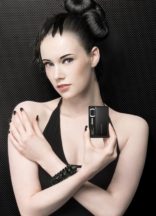 Olympus μ 1040 - digitalni fotoaparat - 10 MP - Black - dodatni pogled