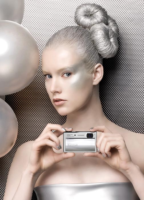 Olympus μ 1040 - digitalni fotoaparat - 10 MP - Silver - dodatni pogled