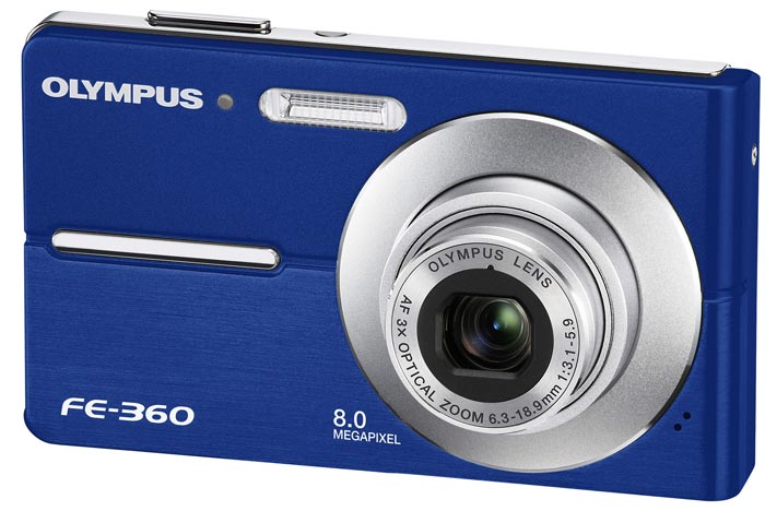Olympus FE-360 - 3x optički zum, 8 MP - Blue - dodatni pogled