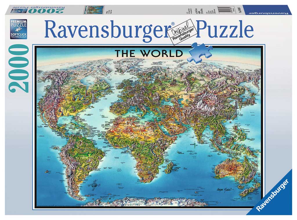 Ravensburger slagalica Karta sveta 2000 delova 01-166831 - dodatni pogled
