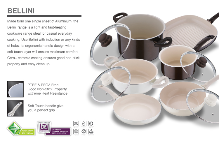 Bergner Keramička šerpa sa poklopcem 6.7l Bellini BG-6999 - dodatni pogled