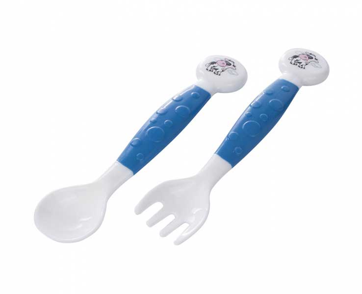 Canpol Set fleksibilnog pribora za jelo za decu - kašika i viljuška Kravica 56/580 - dodatni pogled
