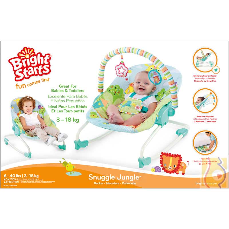 Bright Starts Ležaljka za bebe - fotelja za decu do 18kg Snuggle Jungle - dodatni pogled