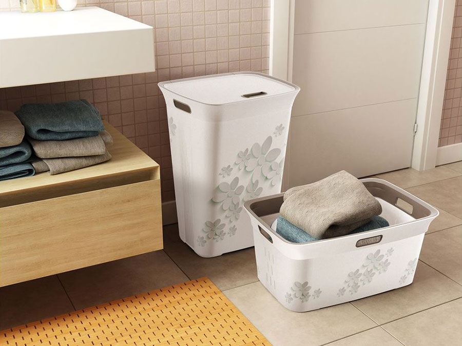 Korpa Za Veš Chic Hamper Flower Grey - dodatni pogled