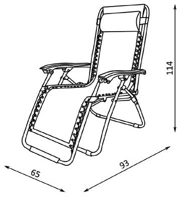 Baštenska podesiva stolica sa jastukom Messina - dodatni pogled