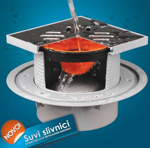 Protočni suvi slivnik za odvod vode fi 50 ht 11.24. - dodatni pogled