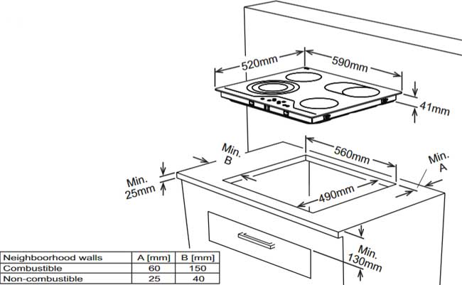 VOX ugradna ploča EBC 400DB - dodatni pogled