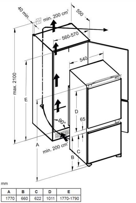 VOX ugradni kombinovani frižider IKK 3500 - dodatni pogled