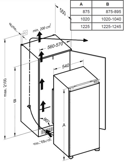 VOX ugradni frižider sa komorom IKS 1450 - dodatni pogled