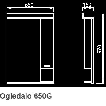 Kupatilski set Idevit Line sa umivaonikom, ogledalom i ormarom sa korpom - dodatni pogled