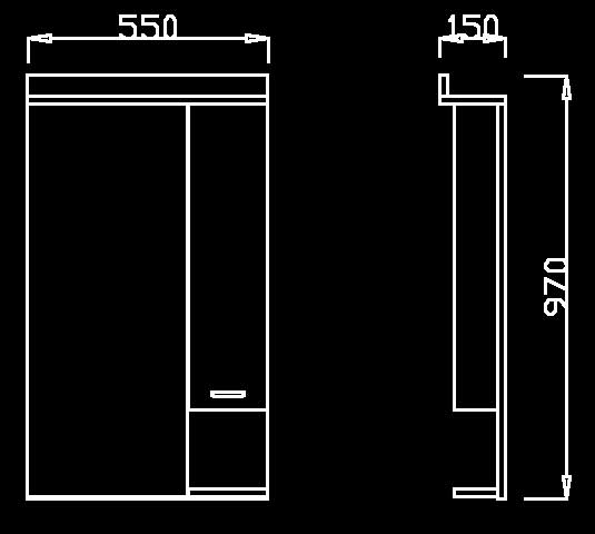 Kupatilski set Lux sa umivaonikom, ogledalom i ormarićem - dodatni pogled