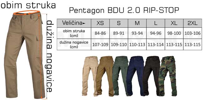 Pantalone Pentagon BDU RIP-Stop 2.0 Bež M - dodatni pogled