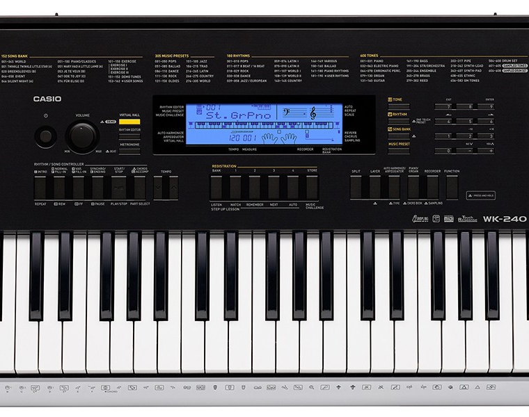 Standardna klavijatura Casio WK-240 6 oktava - dodatni pogled