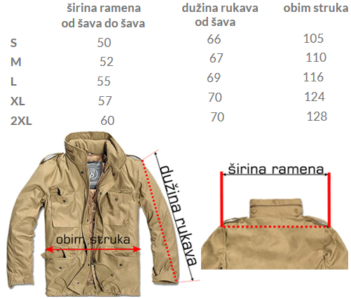 Jakna Brandit Vijetnamka M-65 classic sa uloškom Desert veličina M - dodatni pogled