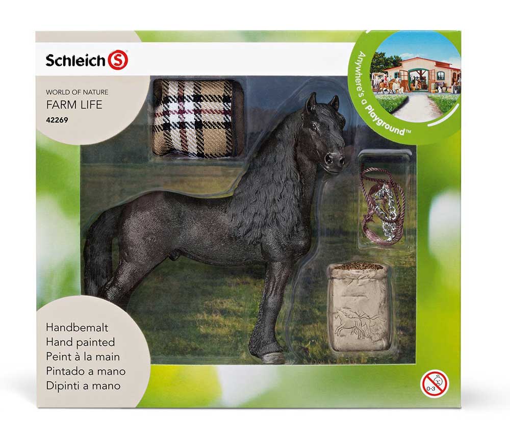 Schleich Domaće životinje - Frizijski konj sa opremom - dodatni pogled