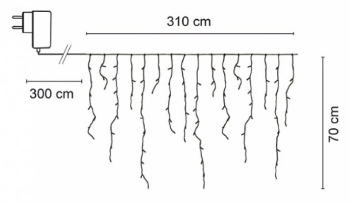 Novogodišnje Lampice LED Za Spoljnu ili Unutrašnju Upotrebu IP44 3 x 0.7 m - dodatni pogled