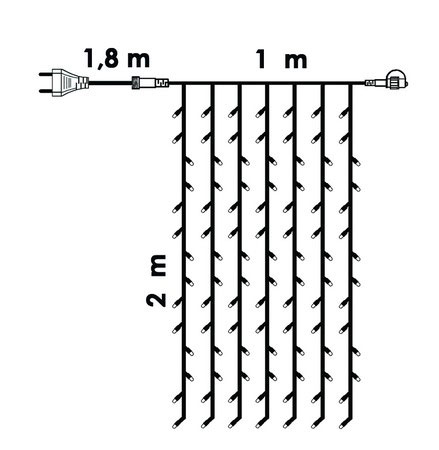 Hladno Bela LED Svetleća Zavesa Za Spoljnu ili Unutrašnju Upotrebu 1x2 m - dodatni pogled