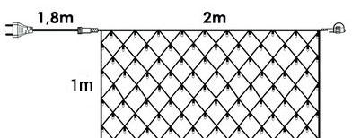 LED Svetleća Mreža Za Spoljnu i Unutrašnju Upotrebu 2 x 1 m - dodatni pogled