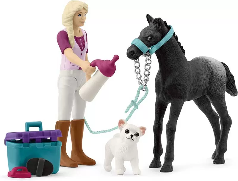 Schleich® Figurice Konji Hranjenje ždrebeta 42755