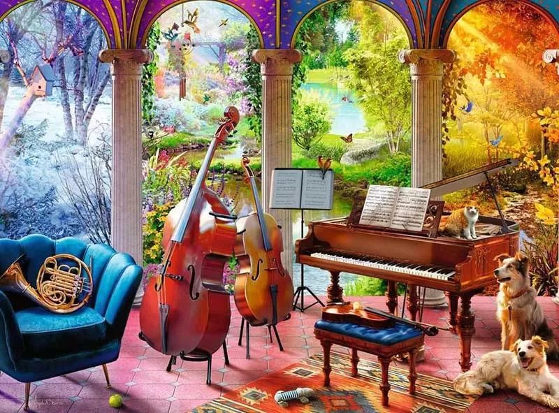 Puzzle 100XL delova Četiri godišnja doba i Muzika Feel well and Puzzle Ravensburger 12001366
